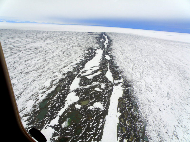 dirty ice on Ross Ice Shelf